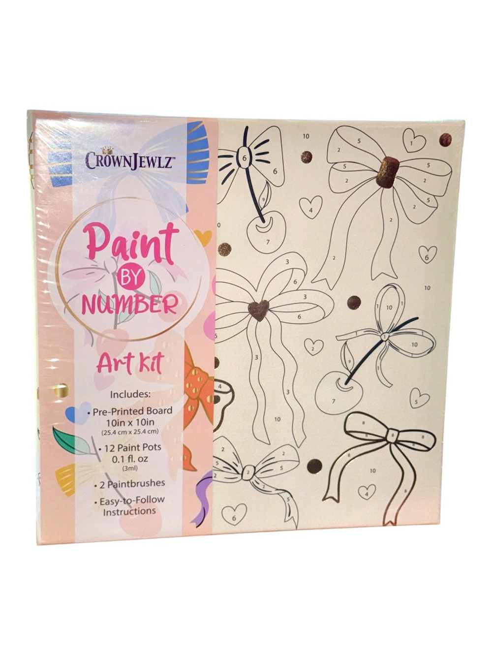 Crown Jewlz Paint By Number Art Kit - Bows, Coquette - NEW